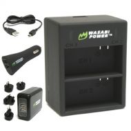 Wasabi Power Dual USB Battery Charger for GoPro HERO3, HERO3+ (with Car & Worldwide Plugs)