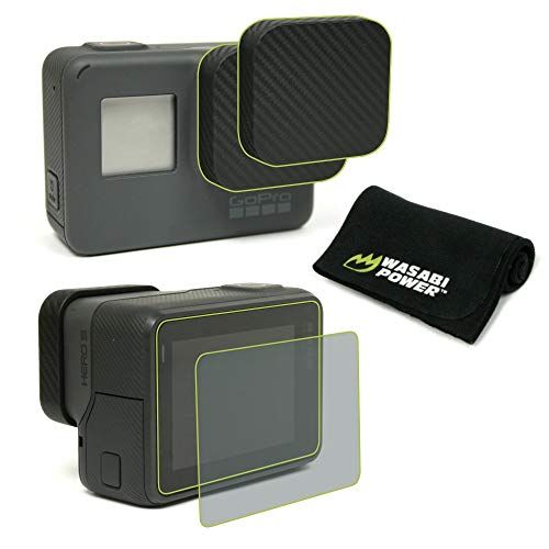  Wasabi Power Lens Cap (x2) & Screen Protector (x2) for GoPro HERO7, HERO6, HERO5 Black