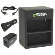 Wasabi Power Dual USB Battery Charger for GoPro HERO3, HERO3+ (with Car & US Plugs)