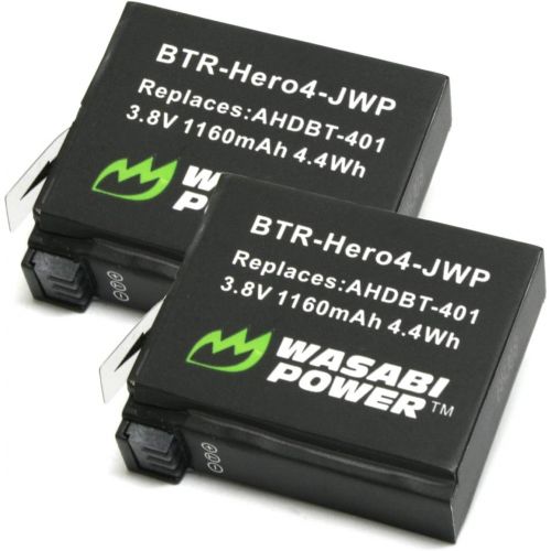  Wasabi Power Battery for GoPro HERO4 and GoPro AHDBT-401 (2-Pack)