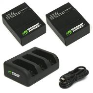 Wasabi Power Battery (2-Pack, 1200mAh) and Triple USB Charger for GoPro HERO3, HERO3+