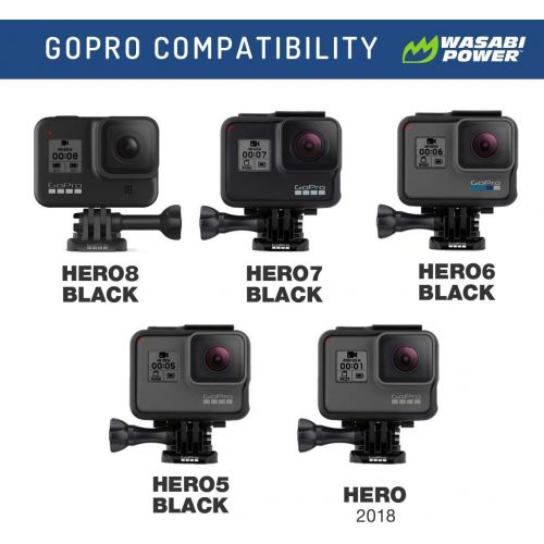  Wasabi Power Battery for GoPro HERO8 Black (All Features Available), HERO7 Black, HERO6 Black, HERO5 Black, Hero 2018, Fully Compatible with Original