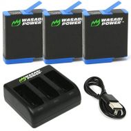 Wasabi Power Battery (3-Pack) and Triple Charger for GoPro Hero 8 Black (All Features Available), Hero 7 Black, Hero 6 Black, Hero 5 Black, Hero 2018, Fully Compatible with Origina