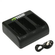 Wasabi Power Replacement for GoPro MAX Battery Charger (Triple USB) and GoPro ACDBD-001, ACBAT-001