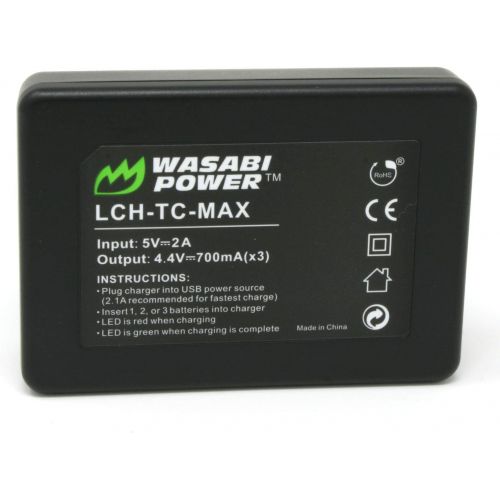  Wasabi Power Replacement for GoPro MAX Battery Charger (Triple USB) and GoPro ACDBD-001, ACBAT-001
