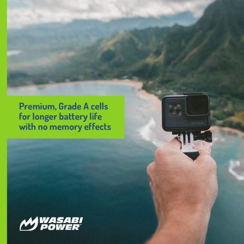  Wasabi Power Battery (2-Pack) for GoPro HERO8 Black (All Features Available), HERO7 Black, HERO6 Black, HERO5 Black, Hero 2018, Fully Compatible with Original