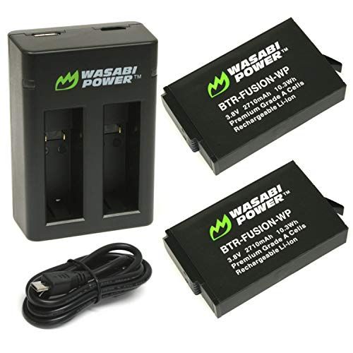  Wasabi Power Battery (2-Pack) and Dual USB Charger for GoPro Fusion and GoPro ASBBA-001