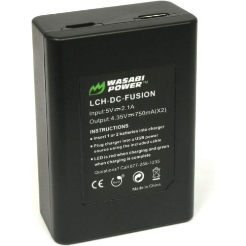  Wasabi Power Battery (2-Pack) and Dual USB Charger for GoPro Fusion and GoPro ASBBA-001