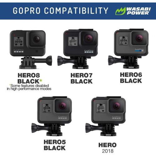  Wasabi Power Battery (2-Pack) & Dual Charger for GoPro HERO7 Black, HERO6 Black, HERO5 Black, Hero (2018 Model)