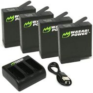 Wasabi Power Battery (4-Pack) and Triple Charger Compatible with GoPro Hero 7, Hero 6, Hero 5