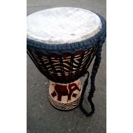 /Etsy Djembe drum, Wood curved black Djembe drum, African handmade drums, African music instruments, Handmade drum, Goat skin drum