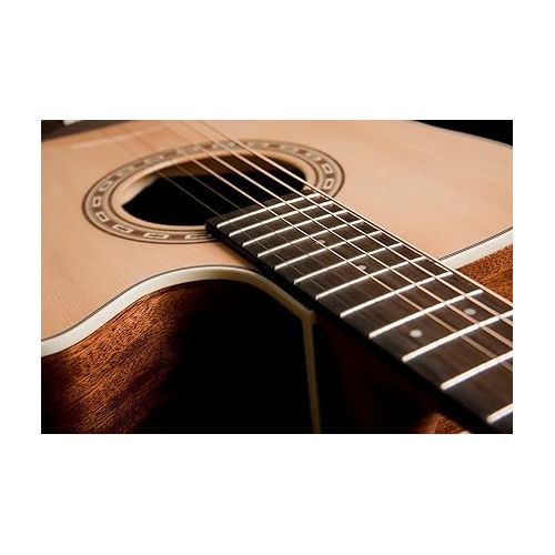  Washburn Harvest 6 String Acoustic-Electric Guitar, Right, Natural (WD7SCE-A)