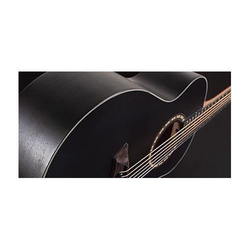  Washburn Apprentice Series 6 String Acoustic Guitar, Right, Black Matte (AGM5BMK-A)