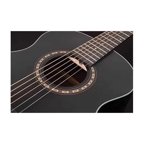  Washburn Apprentice Series 6 String Acoustic Guitar, Right, Black Matte (AGM5BMK-A)