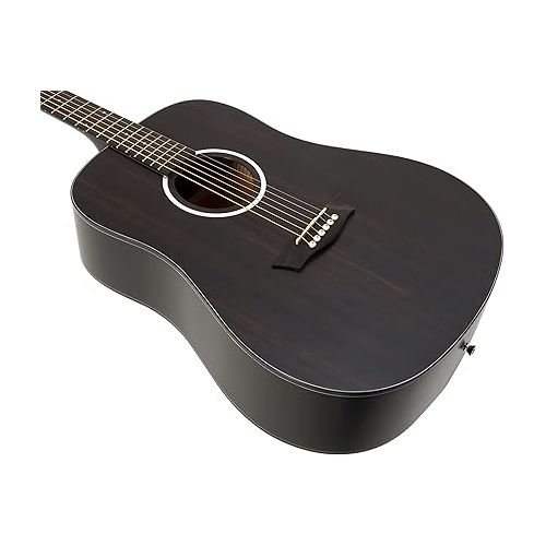  Washburn 6 String Acoustic Guitar, Right, Striped Ebony (DFED)