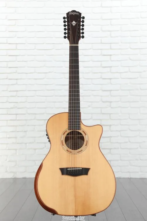  Washburn Comfort G15SCE-12 12-string Acoustic-electric Guitar - Natural with Armrest