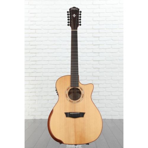  Washburn Comfort G15SCE-12 12-string Acoustic-electric Guitar - Natural with Armrest