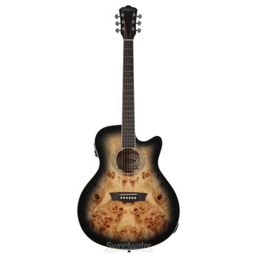  Washburn Deep Forest Burl ACE Acoustic Guitar - Black Fade