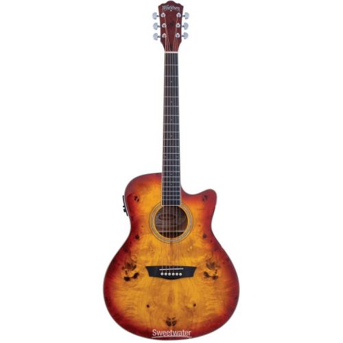  Washburn Deep Forest Burl ACE Acoustic Guitar - Amber Fade