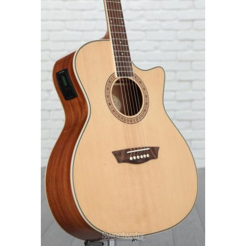  Washburn Harvest G7SCE Grand Auditorium Acoustic-Electric Guitar - Natural