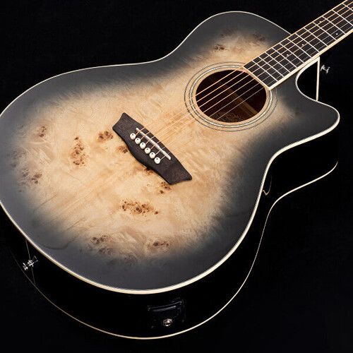  Washburn Deep Forest Burl ACE Acoustic/Electric Guitar (Black Fade)