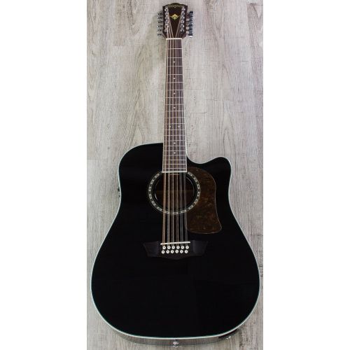  Washburn HD10SCE12B Heritage 10 Series 12-String Acoustic Electric Guitar Black