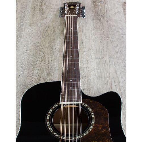  Washburn HD10SCE12B Heritage 10 Series 12-String Acoustic Electric Guitar Black