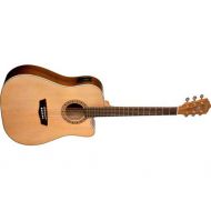 Washburn 6 String Acoustic-Electric Guitar, Natural Gloss (WD7SCE-O)
