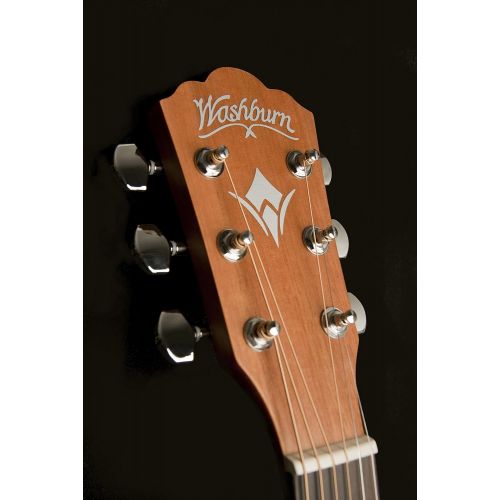  Washburn 6 String Acoustic-Electric Guitar, Natural Gloss (WG7SCE-O)