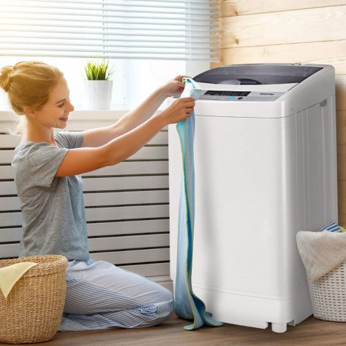 자이언텍스 Giantex Portable Compact Full-Automatic Washing Machine 1.6 Cu.ft Laundry Washer Spin with Drain Pump