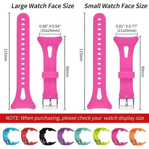  Watbro Watch Band Compatible with Garmin Forerunner 10/ Forerunner 15 Running Watch, Soft Silicone Replacement Wristband for Garmin Forerunner 10/15 Smart Watch Women Men