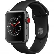 Refurbished Watch Series 3 42mm Apple Space Gray Aluminium Case Black Sport Band GPS + Cellular MQK22LLA