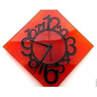 Watchmakersgallery Red Wall Clock, Valentines gift Him, Stained Glass, Girls Bedroom Decor, Gifts Girlfriend, Romantic gifts, Red wall decor, B1Ч2