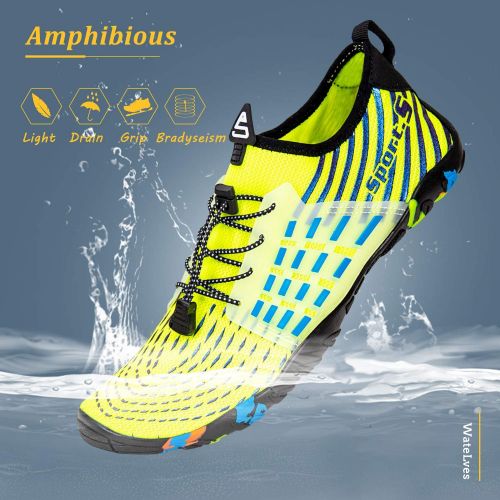  Water Shoes Mens Womens Beach Swim Shoes Quick-Dry Aqua Socks Pool Shoes for Surf Yoga Water Aerobics