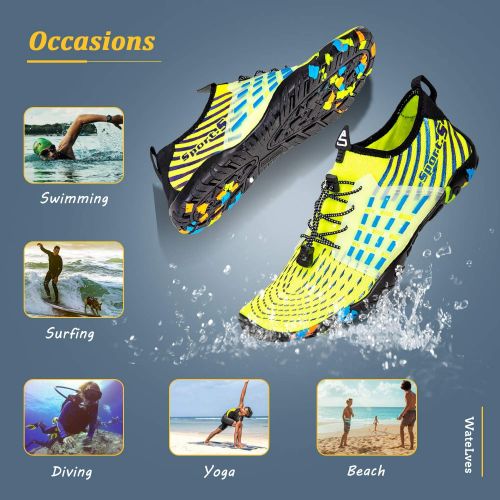  Water Shoes Mens Womens Beach Swim Shoes Quick-Dry Aqua Socks Pool Shoes for Surf Yoga Water Aerobics