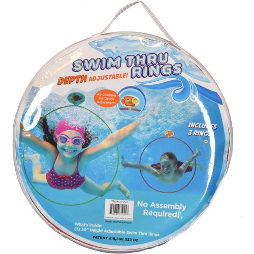  Water Sports Swim Thru Rings, Swimming Pool Toys for Summer Activities and Outdoor Games, Assorted Pack