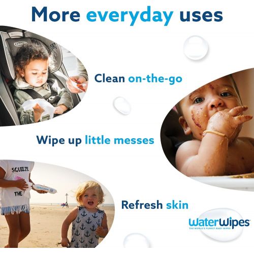  WaterWipes Unscented Baby Wipes, Sensitive and Newborn Skin, 9 Packs (540 Wipes)