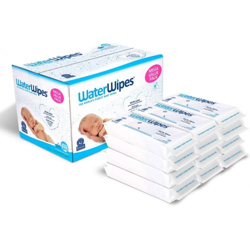  WaterWipes Unscented Baby Wipes, Sensitive and Newborn Skin, 12 Packs (720 Wipes)