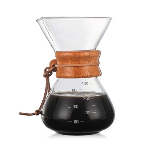  Waterfaill waterfaill 400 ml Kaffeekanne aus Glas Pour Over Kaffeekanne Ersatz- Kaffeekanne fuer Filterkaffeemaschinen, Edelstahl Permanent Filter, Anti-Drip-Funktion, Borosilikat Karaffe mit