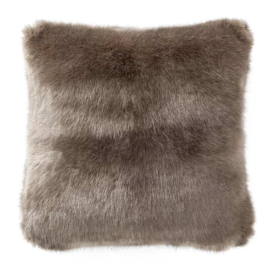 Waterford Carrick Faux Fur Throw Pillow in Gold