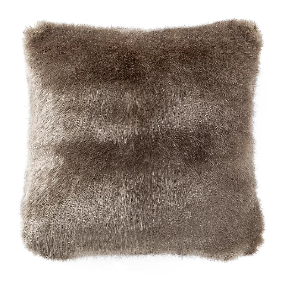  Waterford Carrick Faux Fur Throw Pillow in Gold