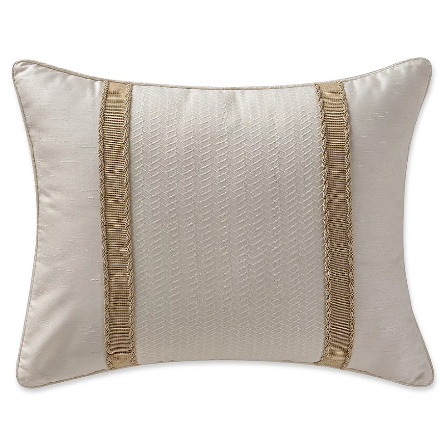 Waterford Chantelle Puckered Ribbon Throw Pillow in Ivory