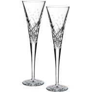 Waterford Wishes Happy Celebrations Toasting Flute Pair, 2 Count (Pack of 1), Clear