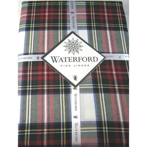  Waterford Table Linens Stewart Plaid Red/Green Tablecloth, 70-by-104 Inch Oblong Rectangular