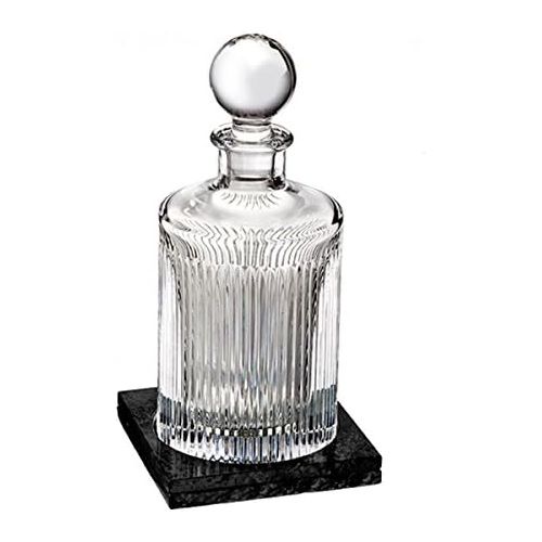  Waterford Aras Decanter Round 32 Oz With Marble Coaster