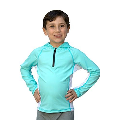  Waterhoody BoysGirls Ultra-Premium Swim Shirt (Rash Guard) with a Hood