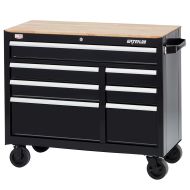 Waterloo R3W-417B W300 Series 7-Drawer Mobile Workbench with Butcher Block Work Surface, 41