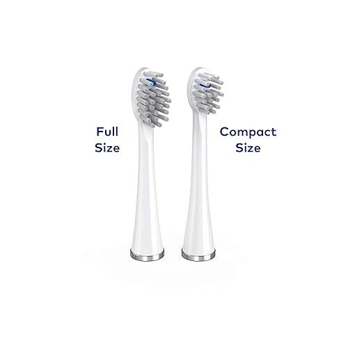  Waterpik Genuine Full Size Replacement Brush Heads With Covers for Sonic-Fusion Flossing Toothbrush SFFB-2EW, 2 Count White