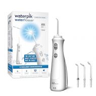 Waterpik Cordless Pearl Rechargeable Portable Water Flosser for Teeth, Gums, Braces Care and Travel with 4 Flossing Tips, ADA Accepted, Charger May Vary, WF-13 White