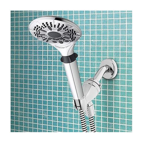  Waterpik Hand Held Shower Head Easy Select With 5-Foot Shower Hose, DIY Easy Installation, 5 Spray Modes, Chrome, LAR-563EE